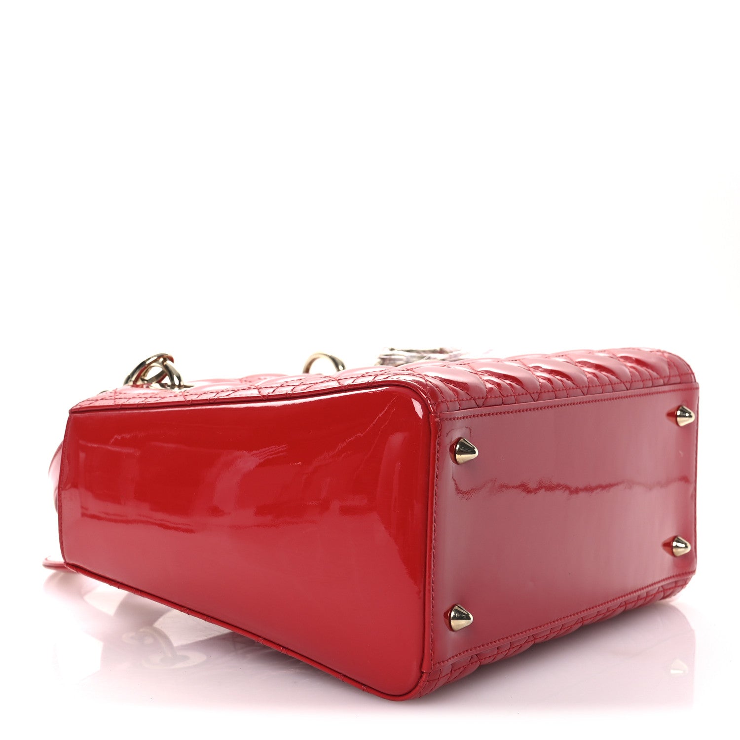 Christian Dior Patent Cannage Medium Lady Dior Red 4 of 15