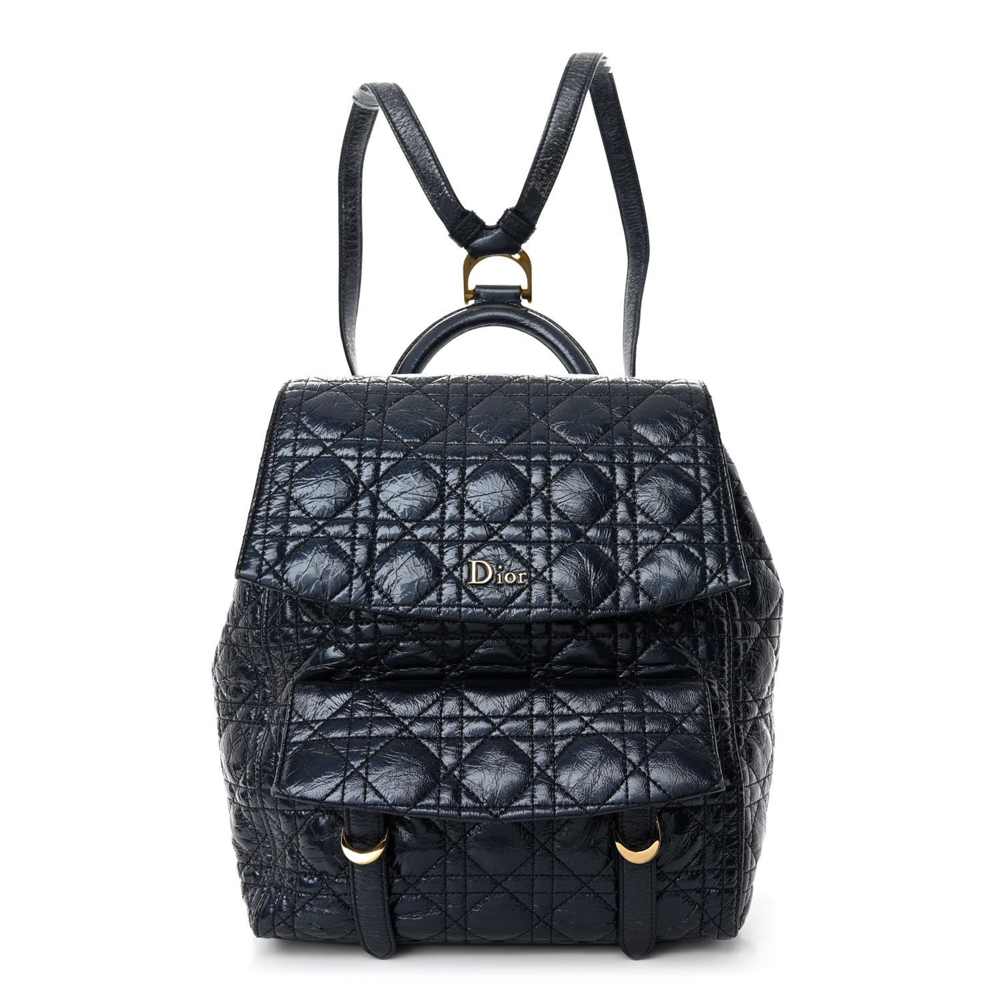 Ceramic Effect Deerskin Cannage Large Stardust Backpack Navy Blue