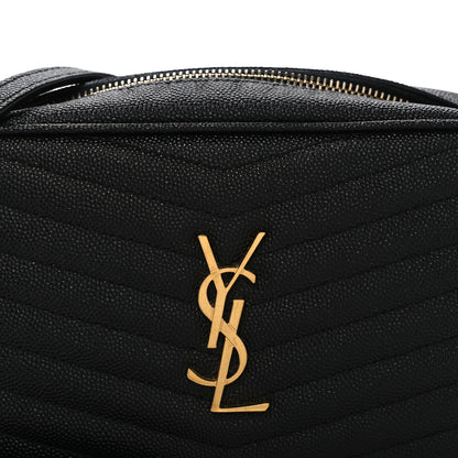 Saint Laurent Grain De Poudre Matelasse Monogram Mini Lou Camera Bag Black 8 of 10