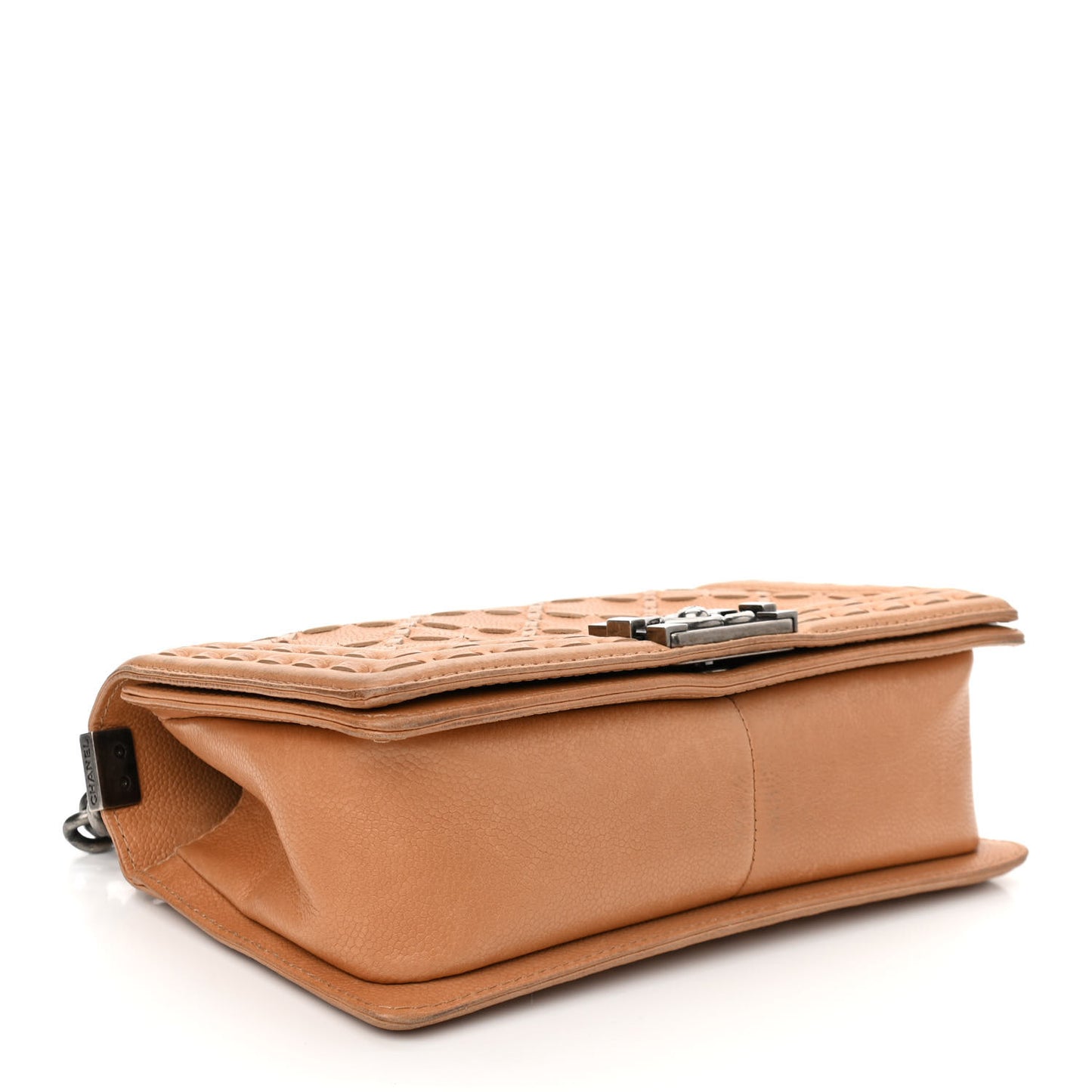 Caviar Stitched Medium Boy Flap Dark Beige