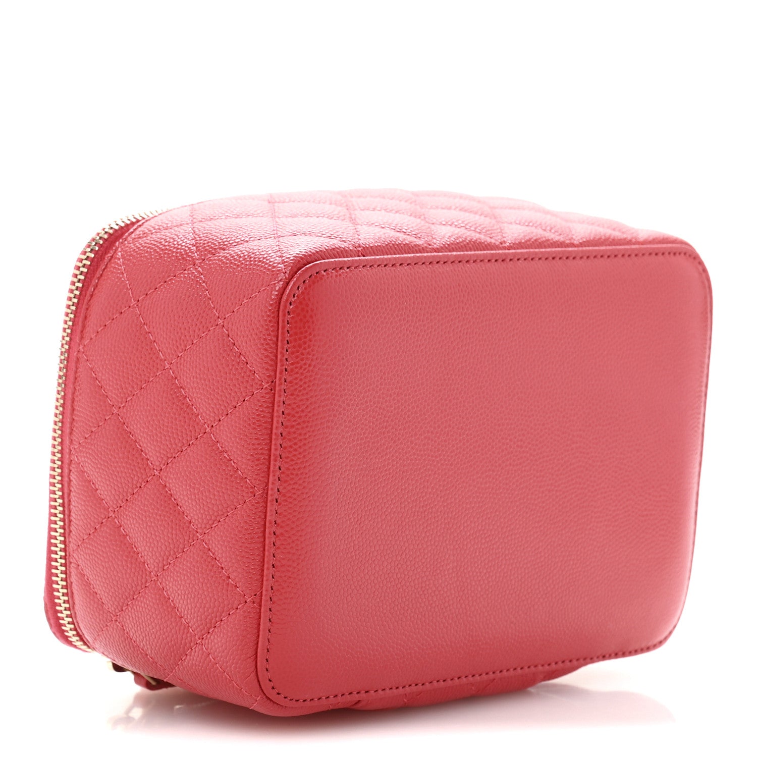 Chanel Caviar Quilted Top Handle Jewelry Case Red 4 of 9