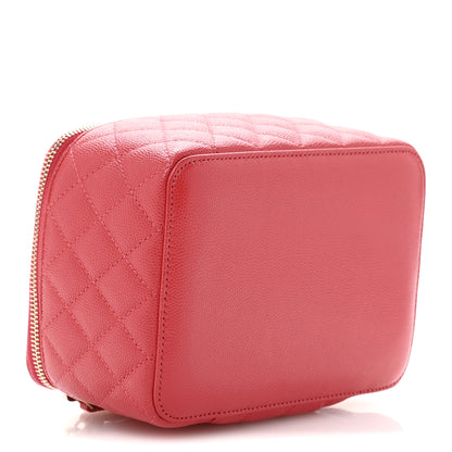 Chanel Caviar Quilted Top Handle Jewelry Case Red 4 of 9
