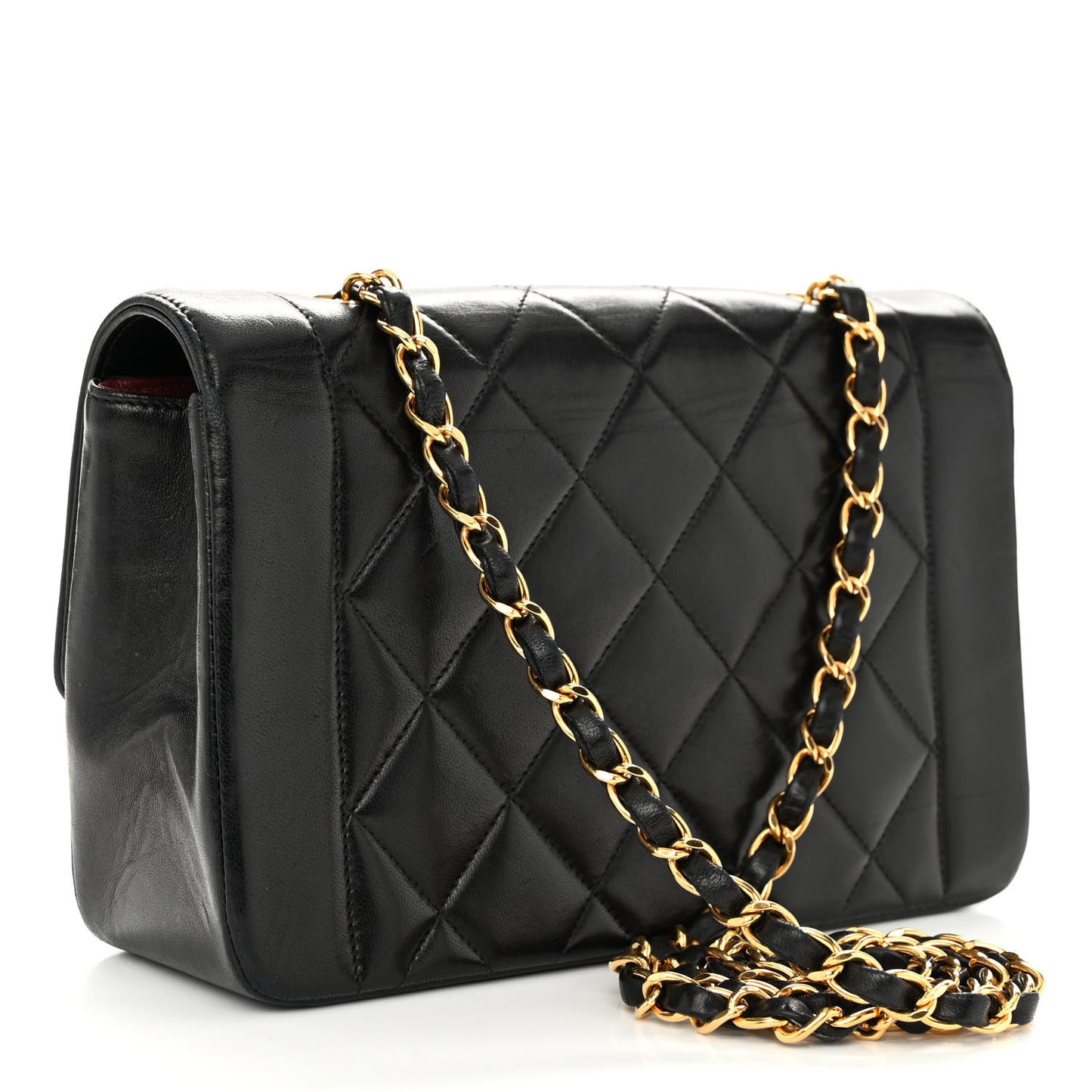Lambskin Quilted Small Single Flap Black