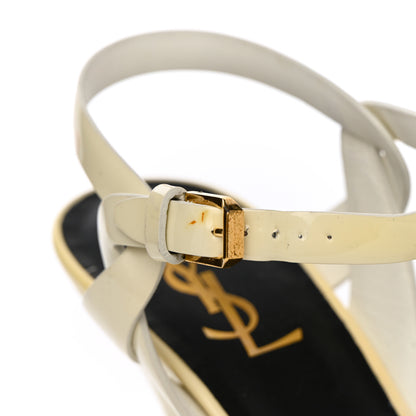 Saint Laurent Calfskin Tribute 75 Platform Sandals 39 White 9 of 13