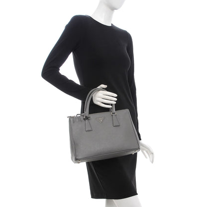 Prada Saffiano Small Galleria Double Zip Tote Marmo 3 of 13