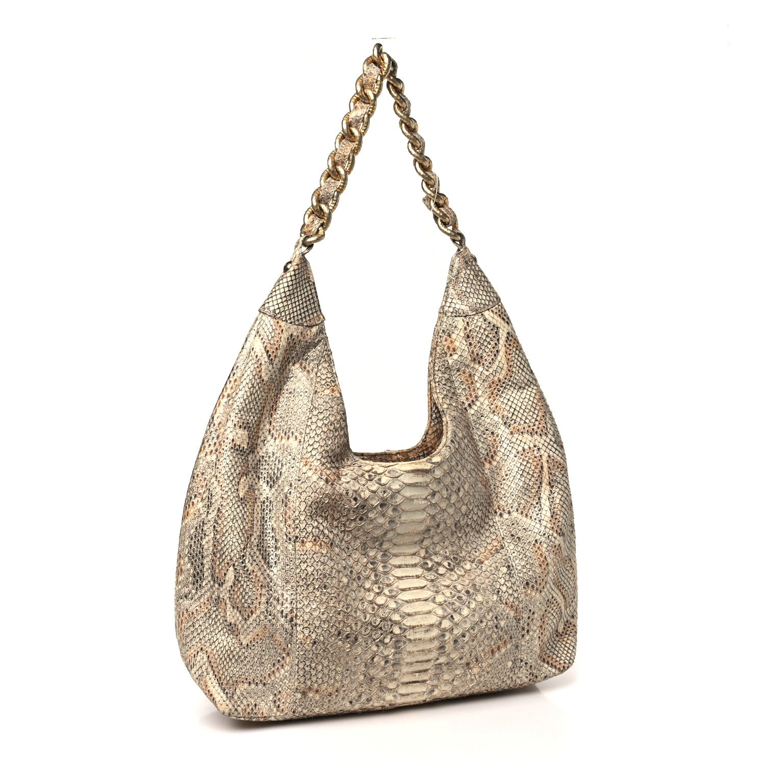 Chanel Snakeskin CC Hobo Beige 3 of 10