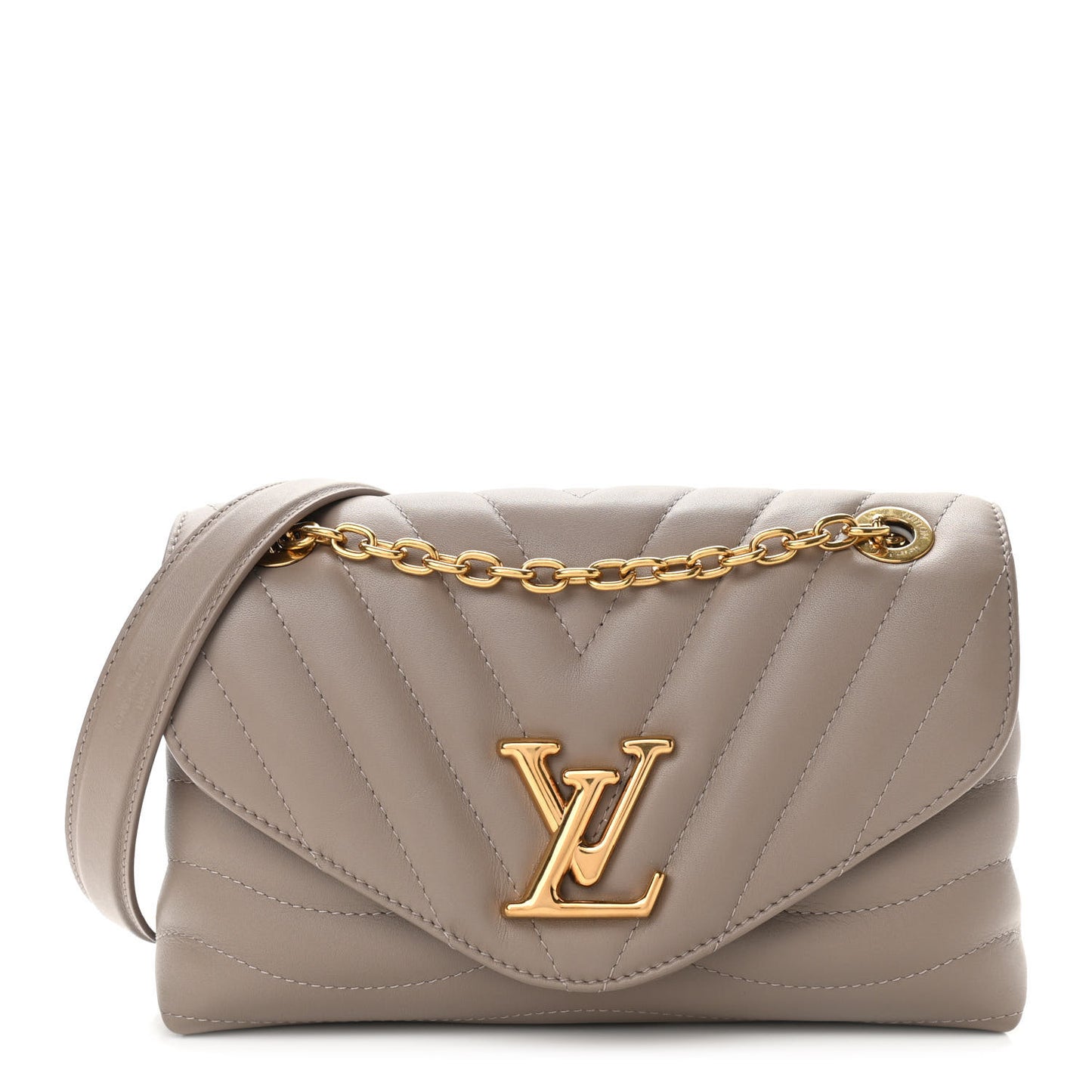 Calfskin LV New Wave Chain Bag Taupe