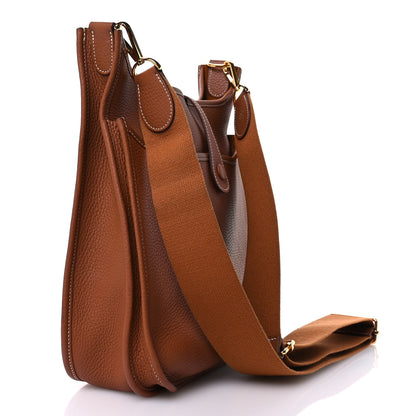 Hermes Taurillon Clemence Evelyne III PM Gold 3 of 11