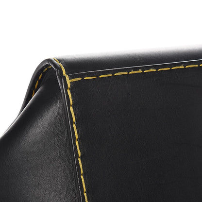 Celine Smooth Calfskin Yellow Stitching Medium Trapeze Black 8 of 10