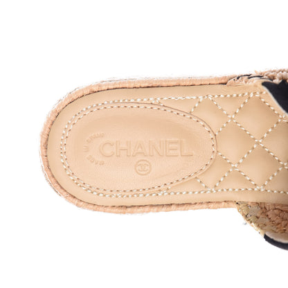 Chanel Suede Grosgrain CC Espadrilles 37 Black 7 of 9