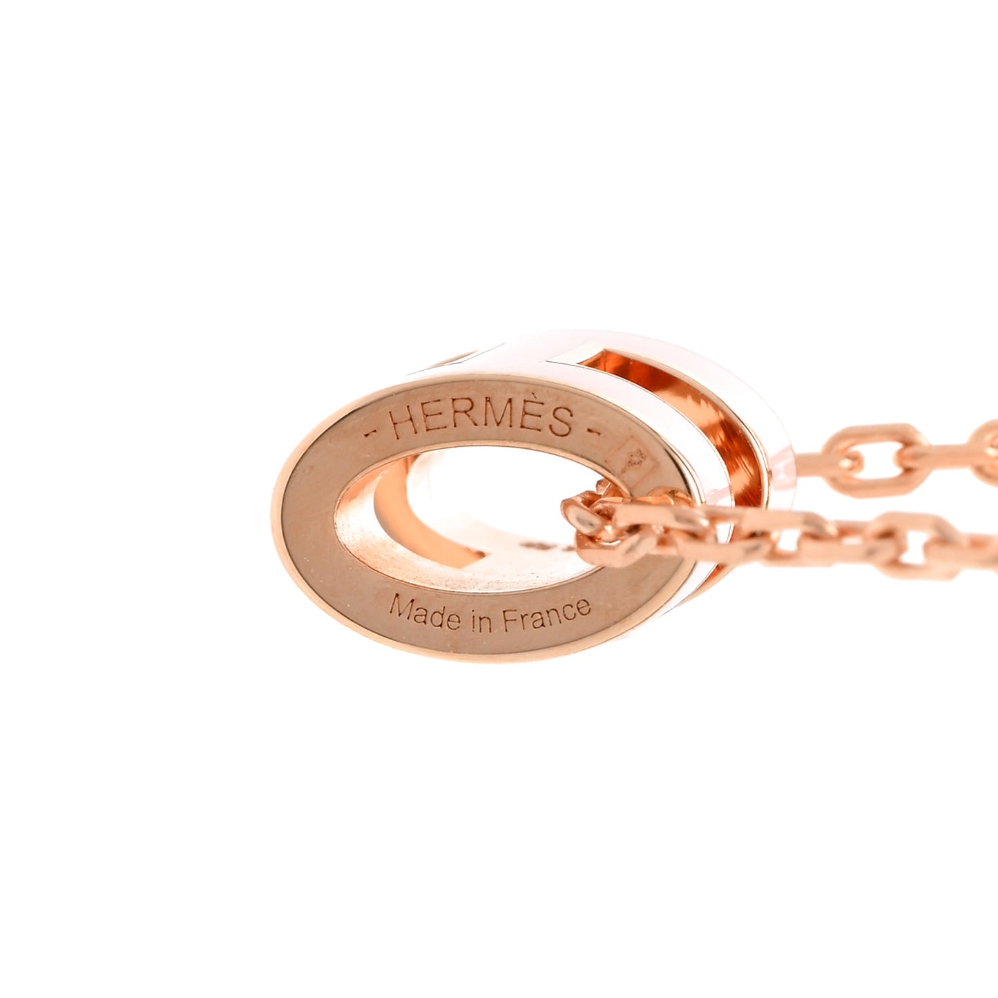 Lacquered Rose Gold Mini Pop H Pendant Necklace Rose Dragee