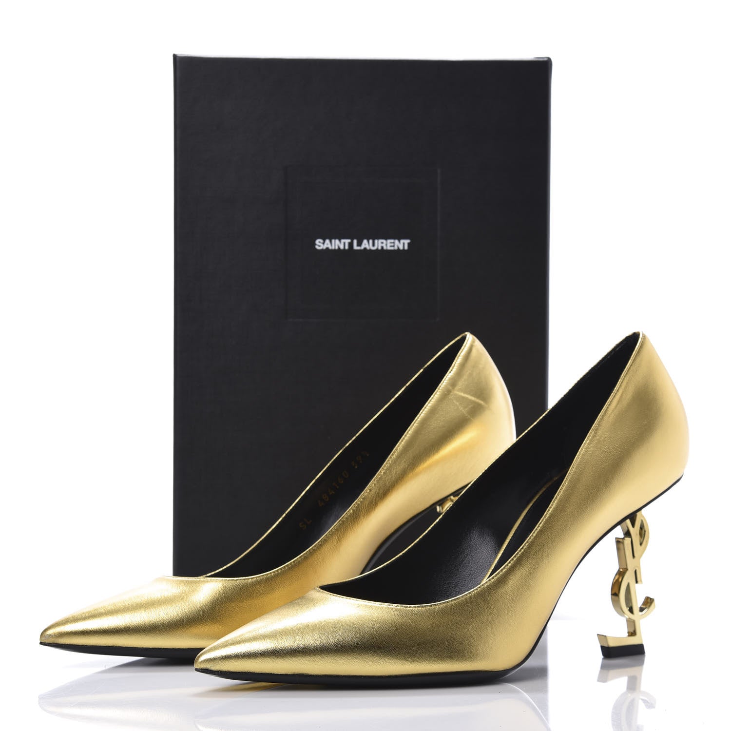 Saint Laurent Metallic Calfskin Opyum 85 Pumps 39.5 Gold 10 of 10
