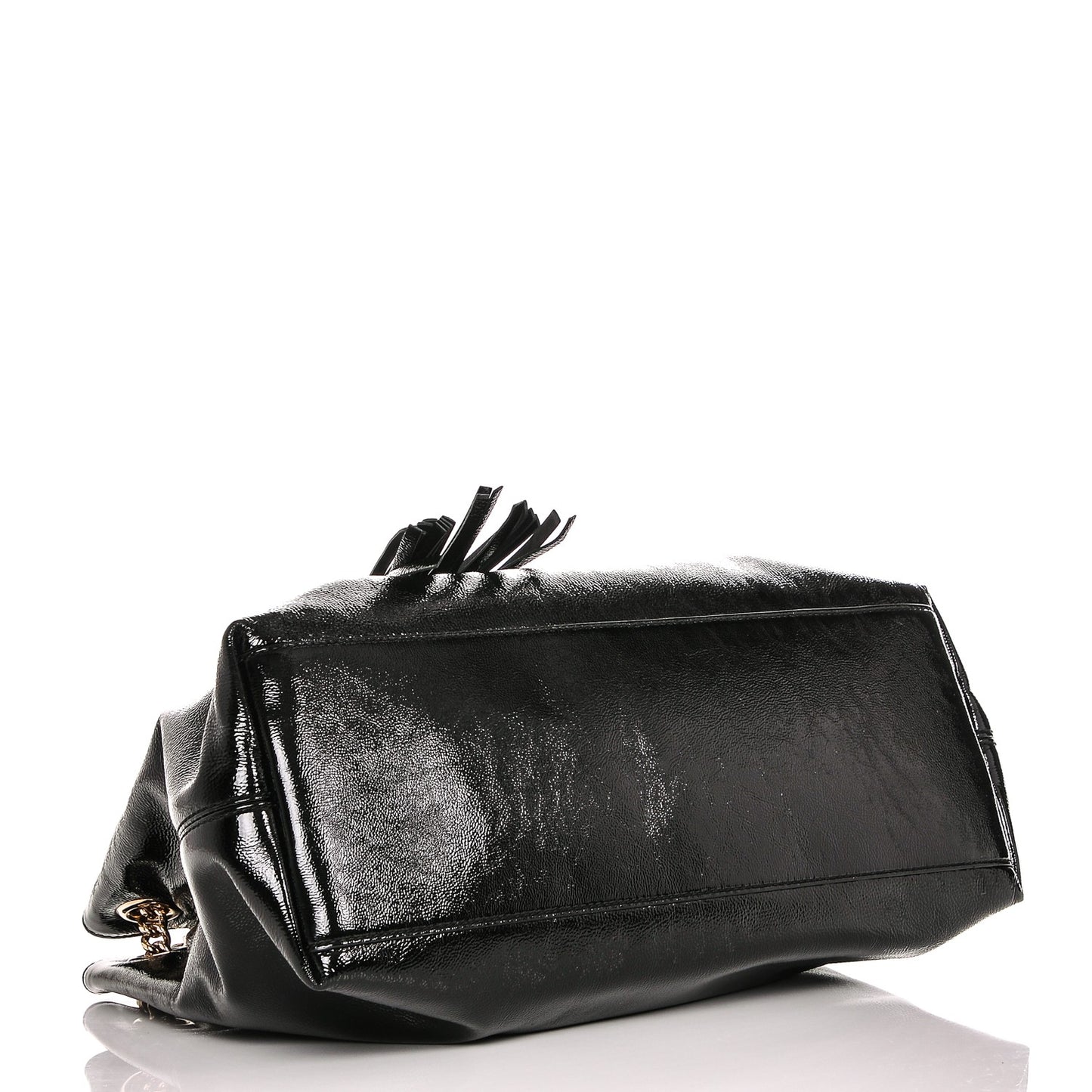 Patent Medium Soho Chain Shoulder Bag Black