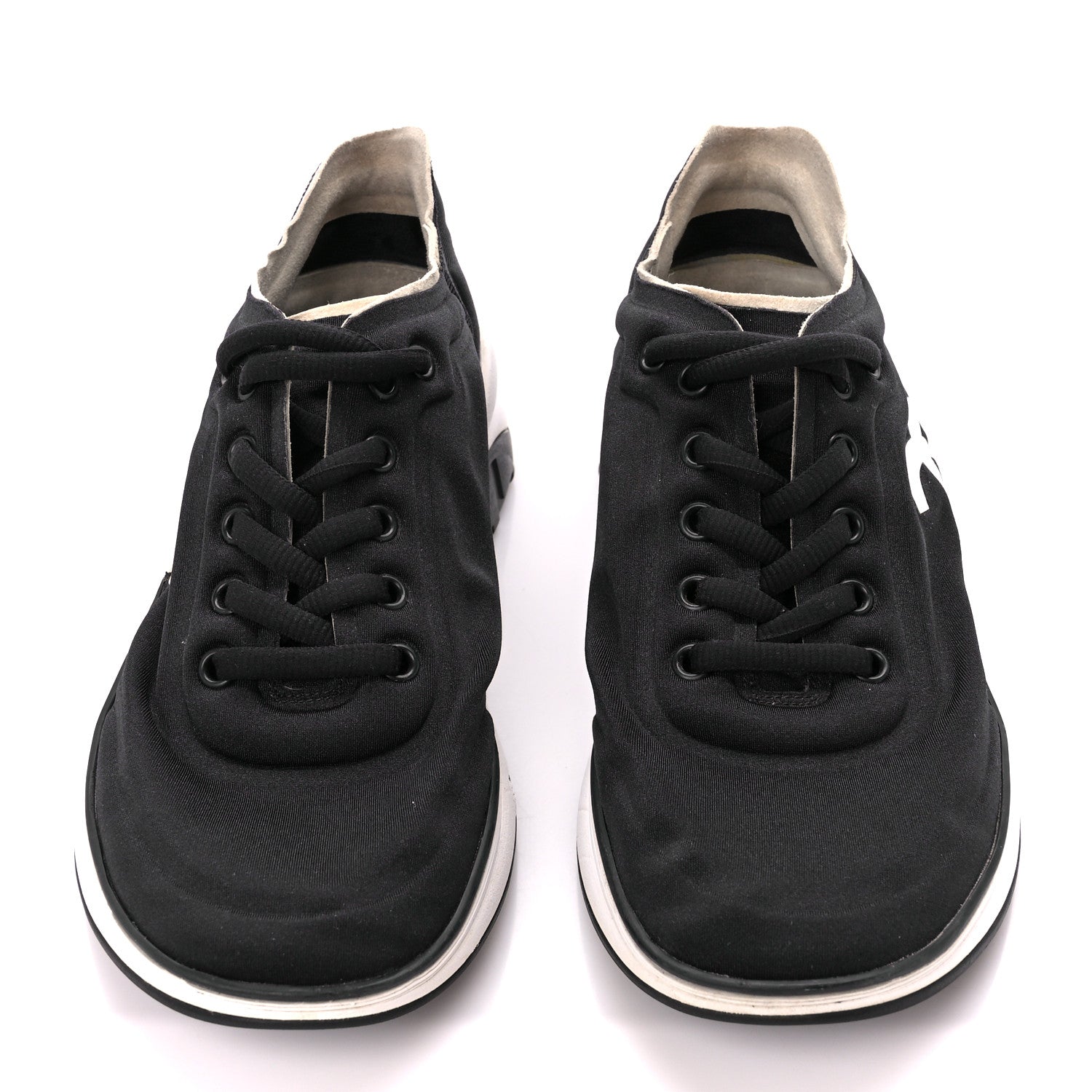 Chanel Lycra CC Sneakers 37.5 Black 2 of 7