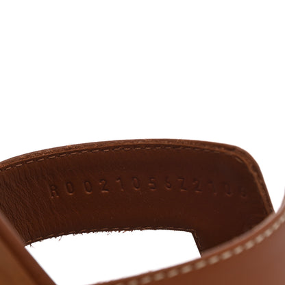 Hermes Box Calfskin Oran Sandals 37.5 Gold 8 of 8