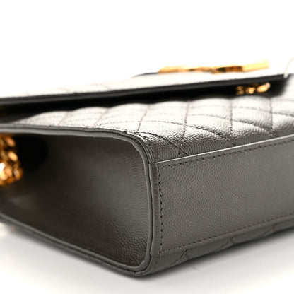 Saint Laurent Grain De Poudre Textured Mixed Matelasse Triquilt Medium Monogram Satchel Pebble 9 of 11