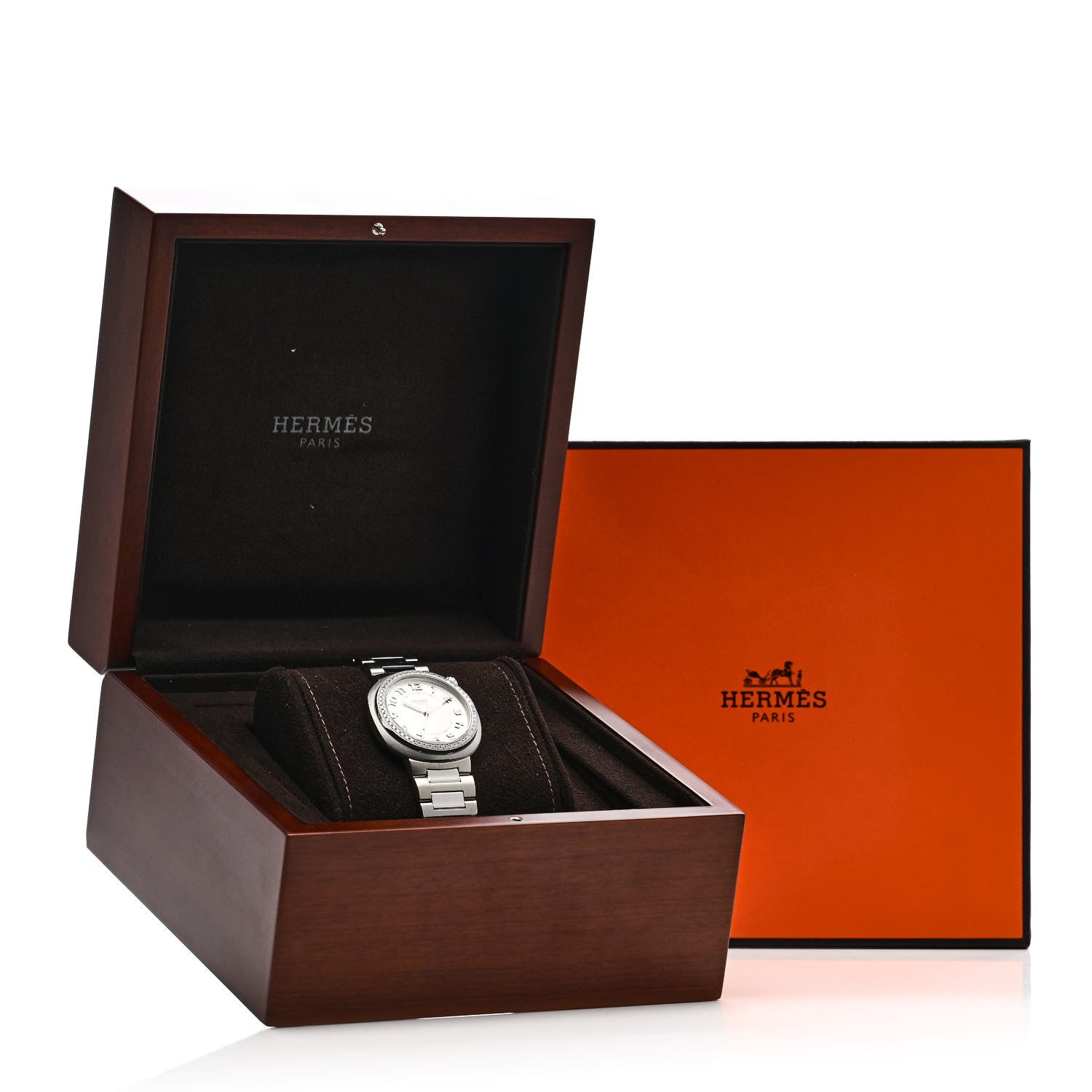 Hermes Stainless Steel Diamond Bezel 36mm Cut Automatic Watch 5 of 5