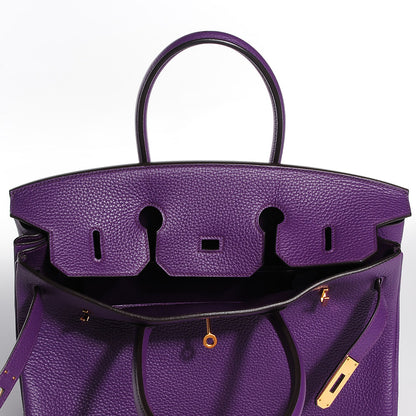Hermes Taurillon Clemence Birkin 35 Ultraviolet 25 of 32