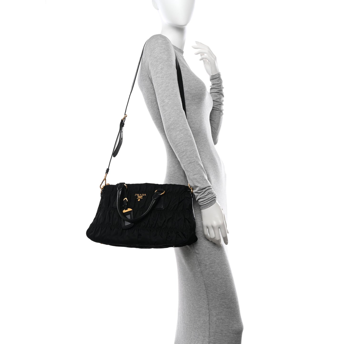 Tessuto Nylon Gaufre Tote Black