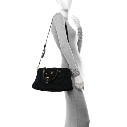 Prada Tessuto Nylon Gaufre Tote Black 2 of 13