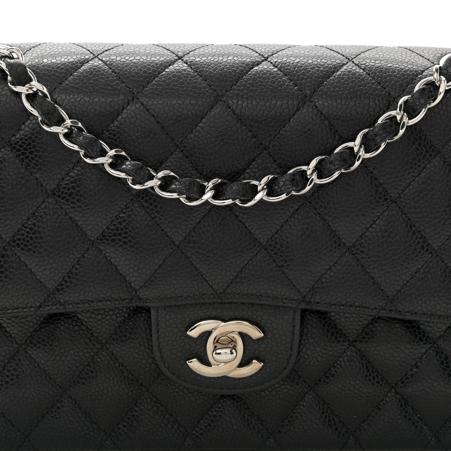 Chanel Caviar Quilted Medium Double Flap Black 8 of 12