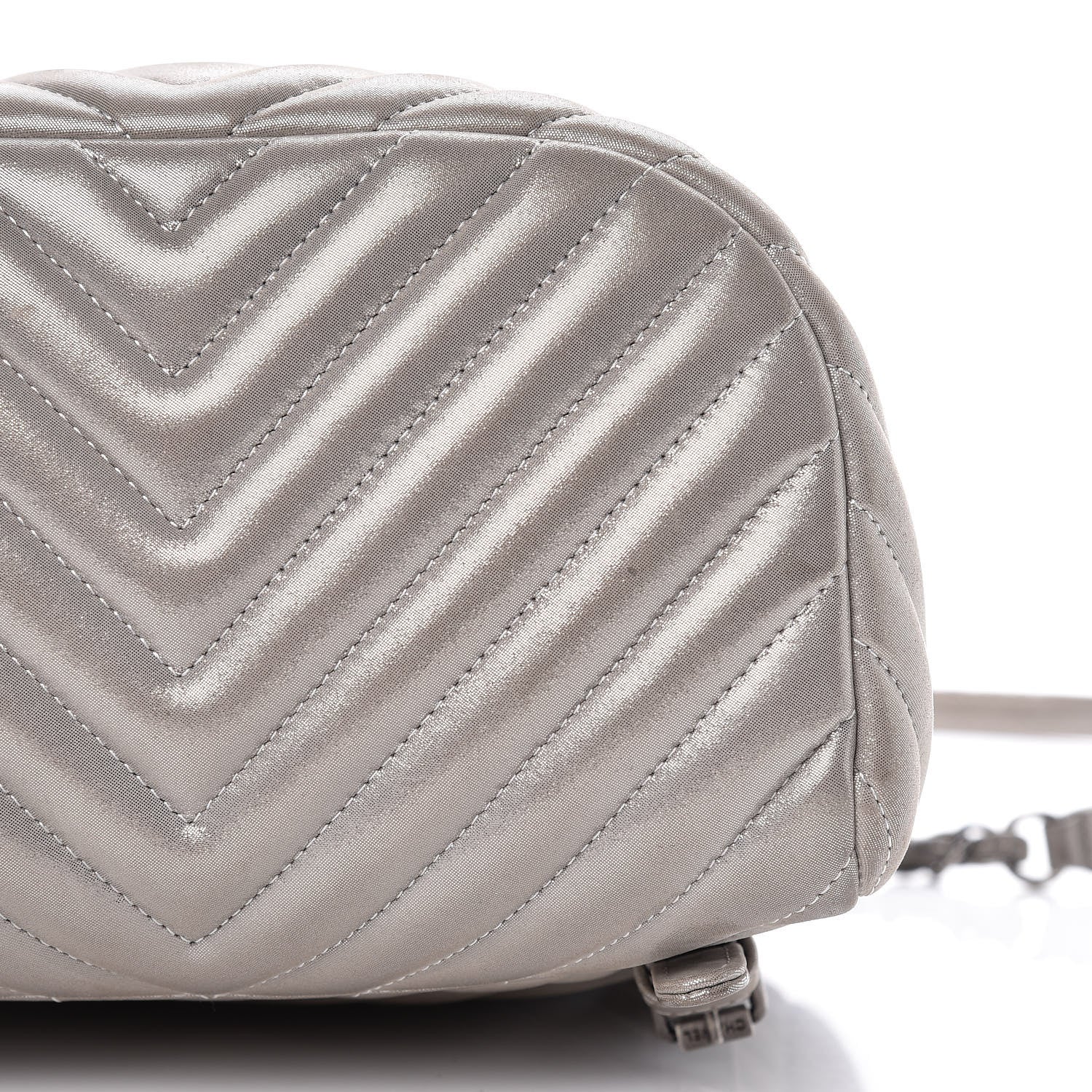 Chanel Metallic Calfskin Chevron Quilted Small Urban Spirit Backpack Silver 15 of 15