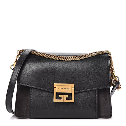 Givenchy Goatskin Suede Small GV3 Shoulder Bag Black 1 of 15