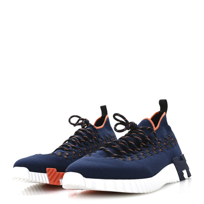 Hermes Knit Bolduc Mens Flex Sneakers 43 Marine Black 4 of 9
