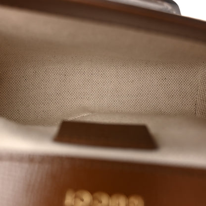 Gucci GG Supreme Monogram Azalea Calfskin Web Mini Horsebit 1955 Shoulder Bag Beige Ebony Brown Sugar 5 of 10