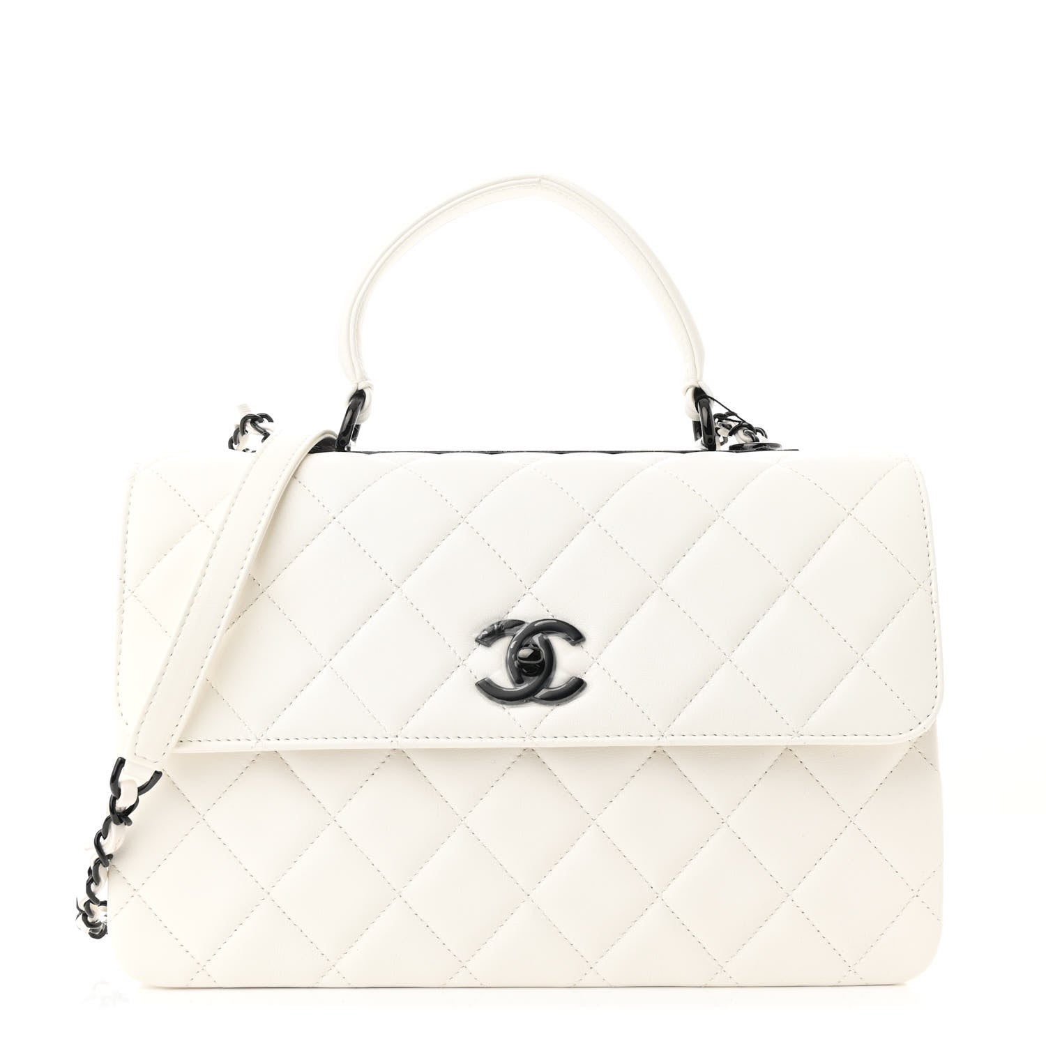 Chanel Lambskin Quilted Medium Trendy CC Flap Dual Handle Bag White 1 of 12