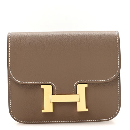 Hermes Evercolor Constance Slim Wallet Etoupe 1 of 9