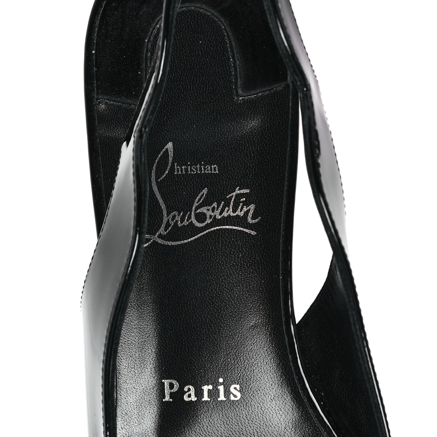Christian Louboutin Patent Hot Chickita Slingback Flats 37.5 Black 8 of 9