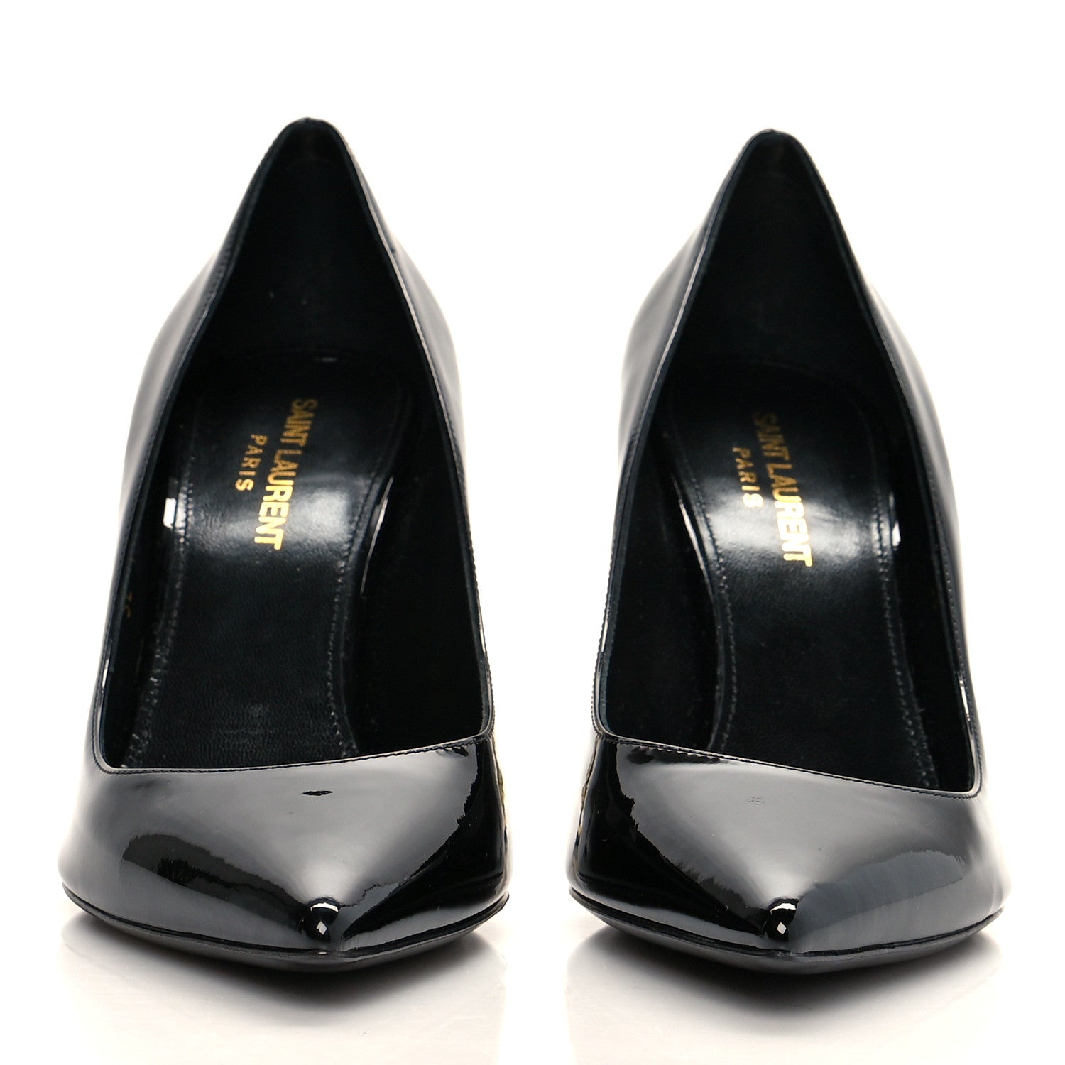 Saint Laurent Patent Calfskin Opyum 85 Pumps 38 Black Gold 2 of 9