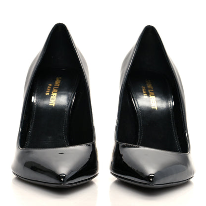 Saint Laurent Patent Calfskin Opyum 85 Pumps 38 Black Gold 2 of 9