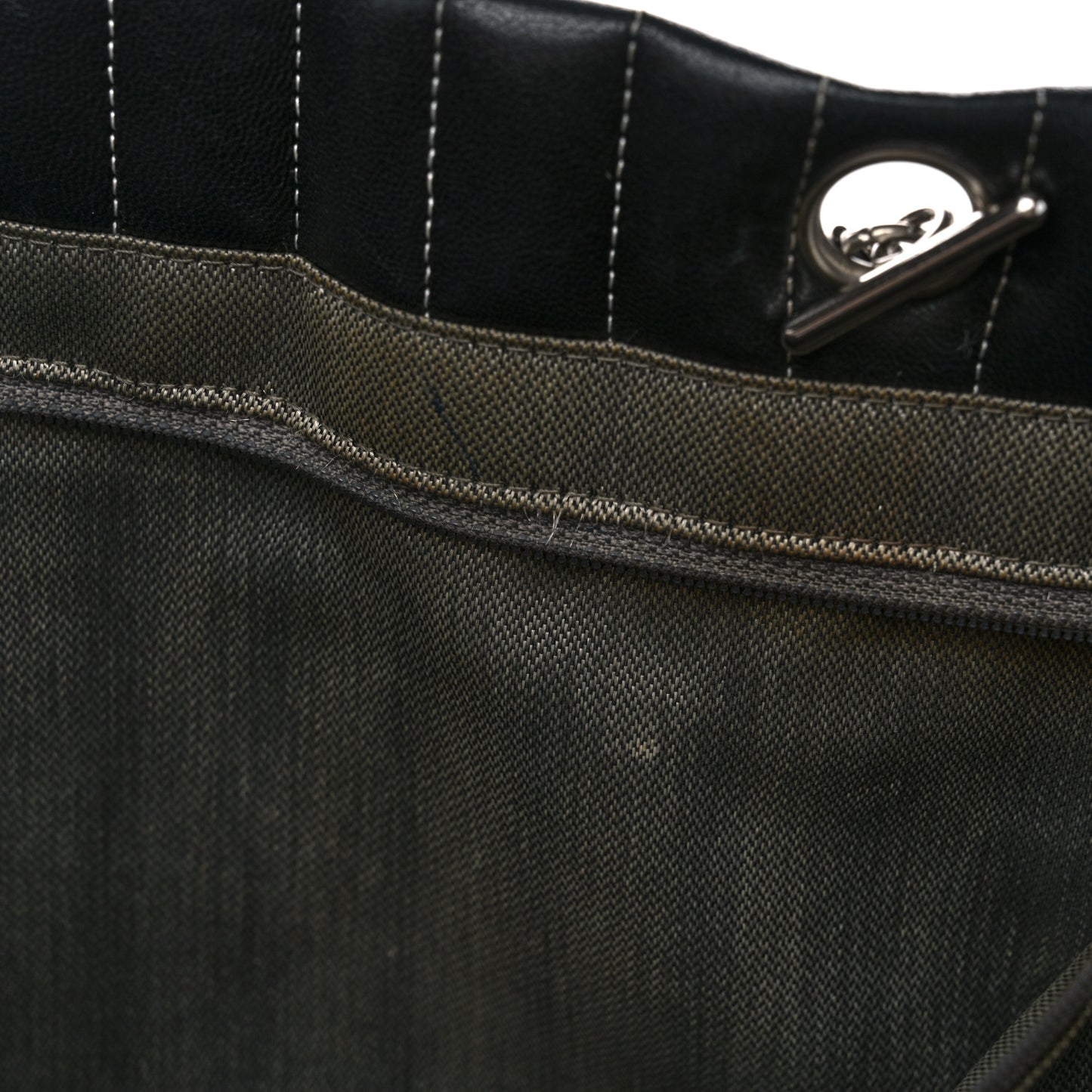 Lambskin Vertical Quilted Large Mademoiselle Tote Black