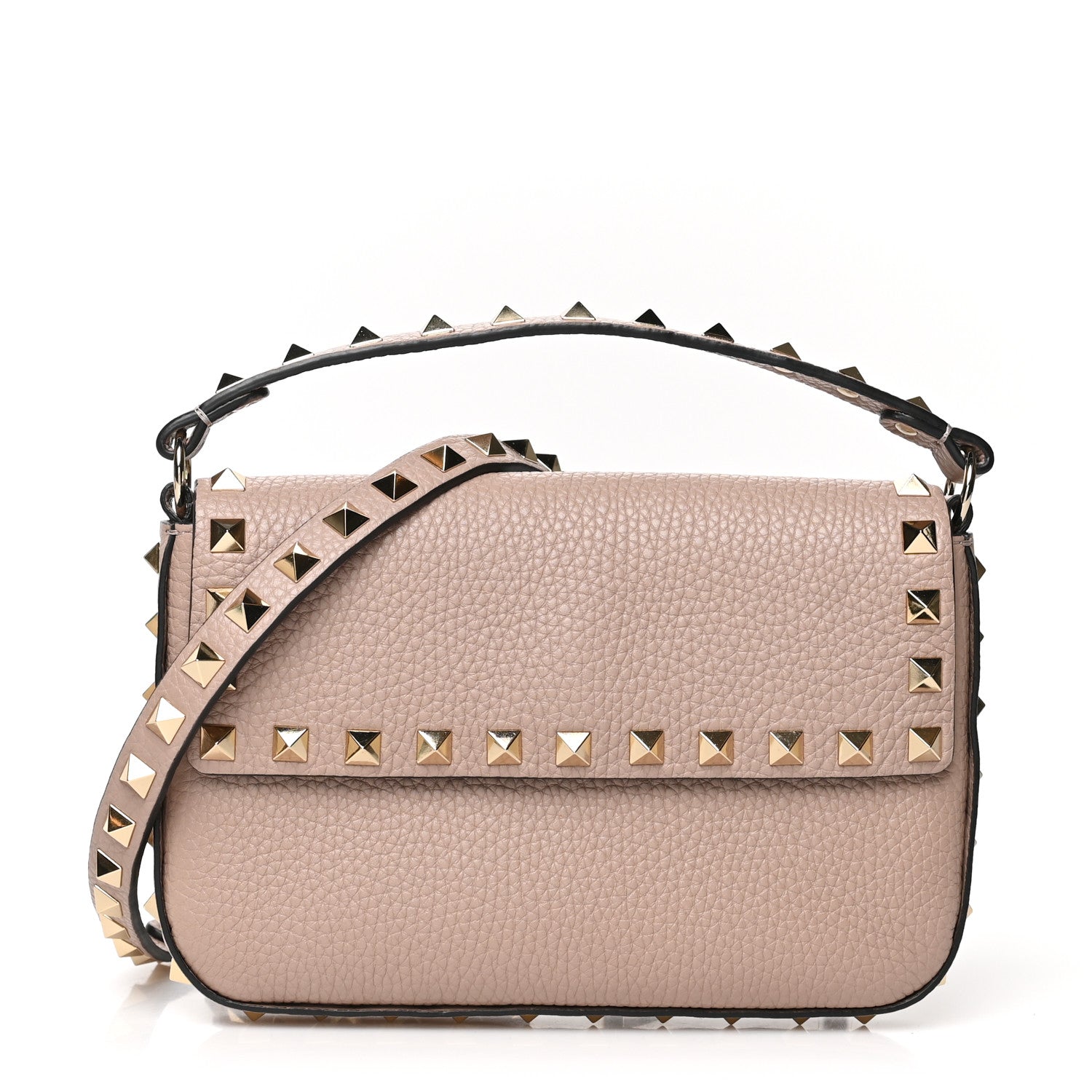 Valentino Garavani Grainy Calfskin Rockstud Crossbody Pouch Poudre 1 of 5