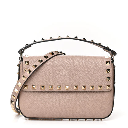 Valentino Garavani Grainy Calfskin Rockstud Crossbody Pouch Poudre 1 of 5
