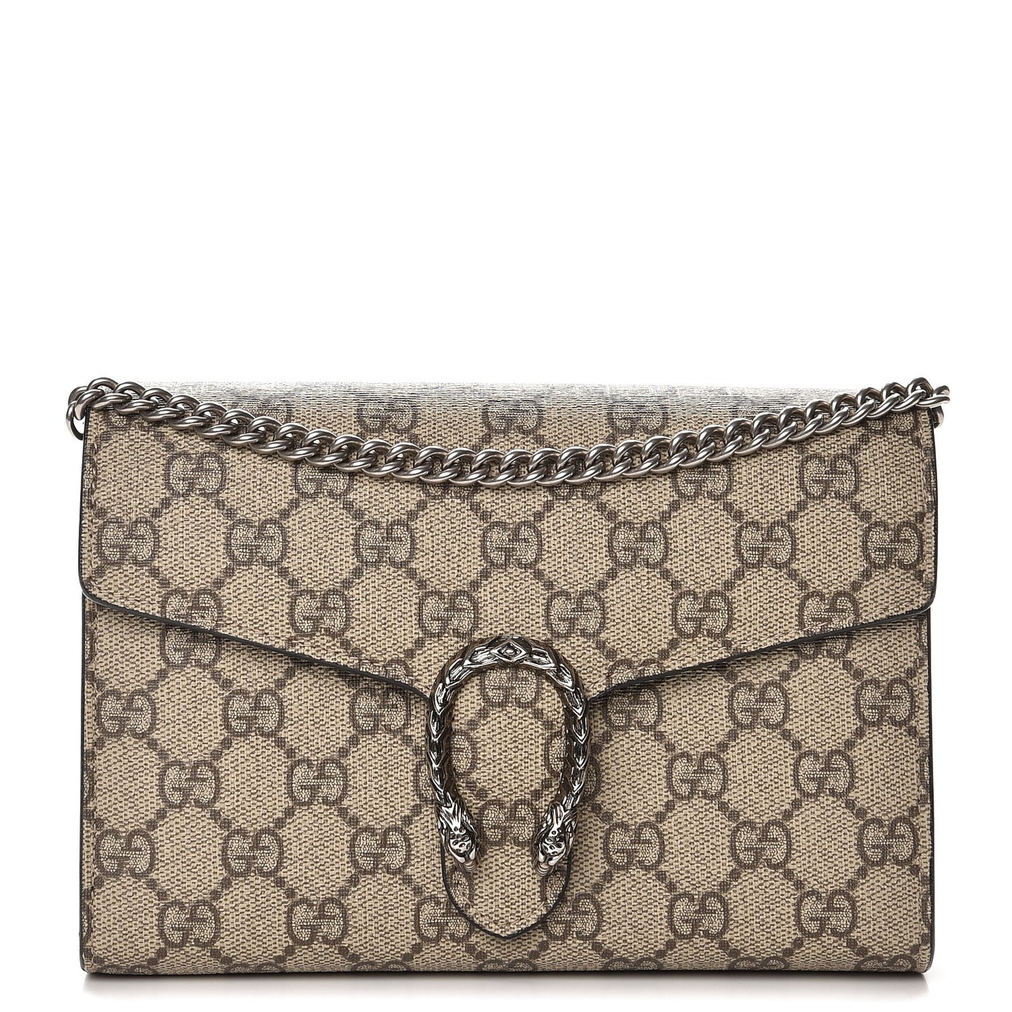 GG Supreme Monogram Mini Dionysus Chain Wallet Beige Black