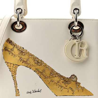 Christian Dior X Andy Warhol Calfskin Medium Lady Dior White 7 of 10