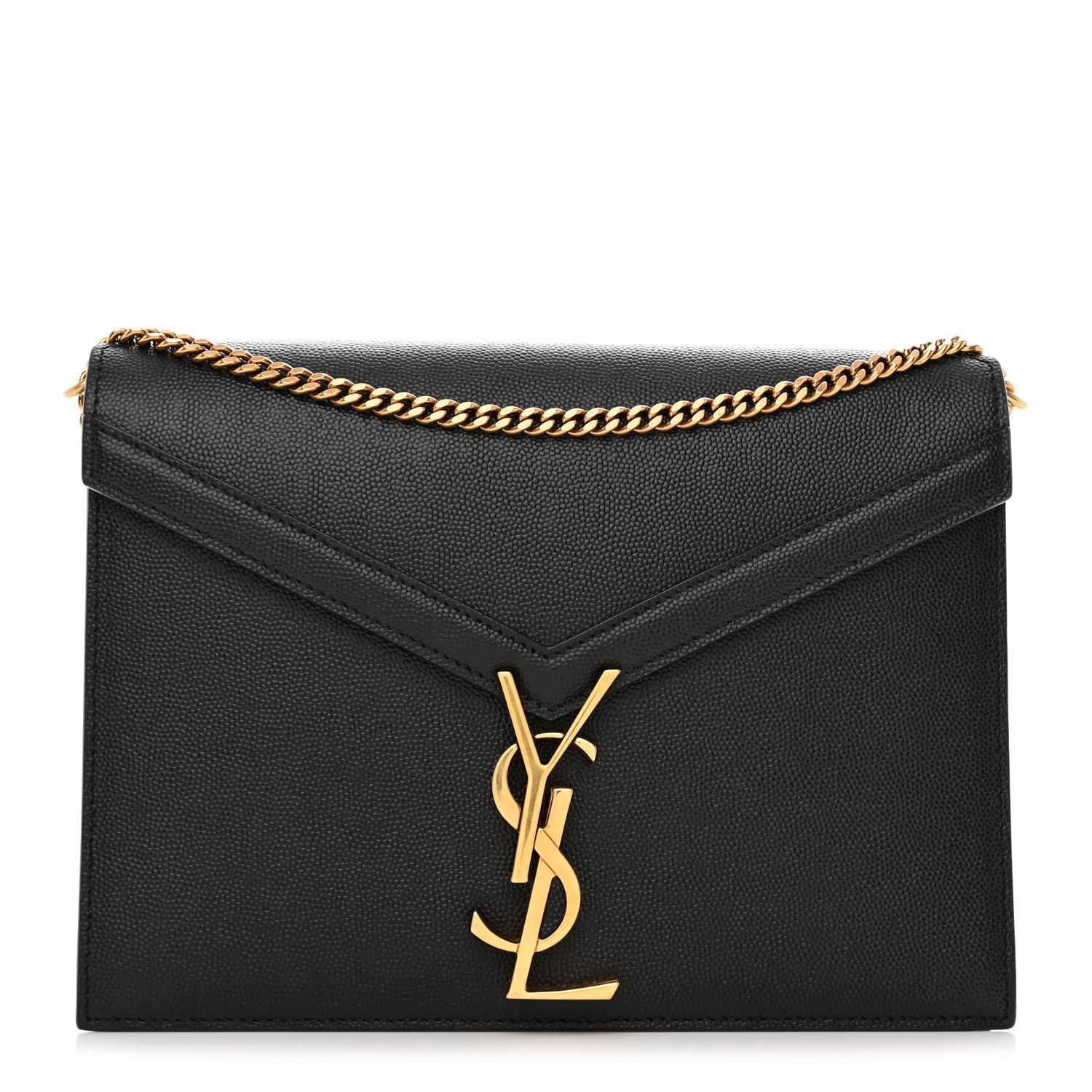 Saint Laurent Grain De Poudre Monogram Cassandra Clasp Bag Black 1 of 10