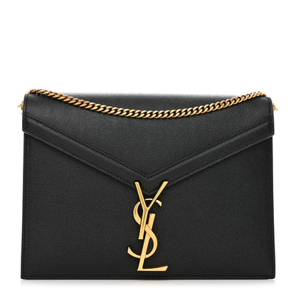 Saint Laurent Grain De Poudre Monogram Cassandra Clasp Bag Black 1 of 10