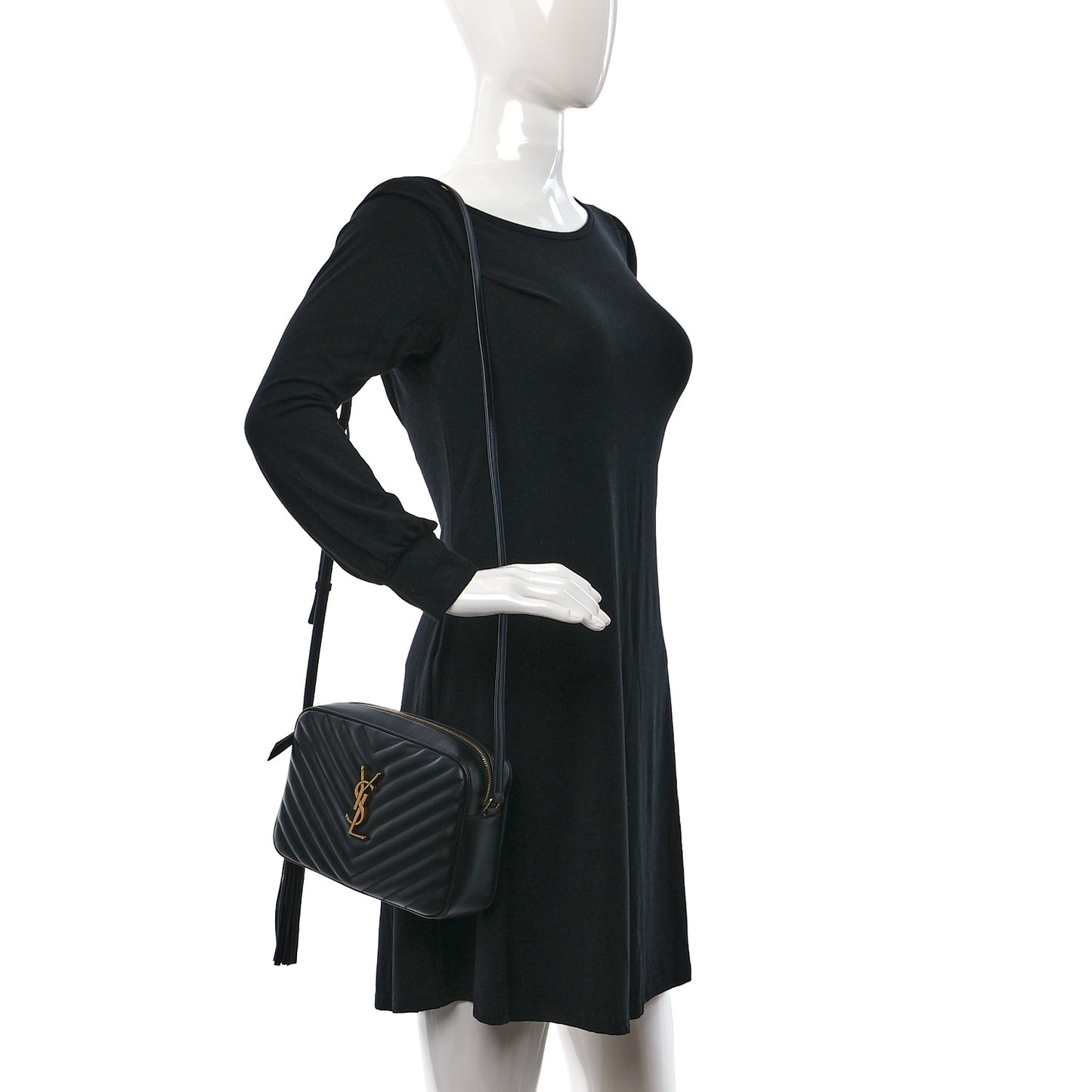 Calfskin Matelasse Monogram Lou Camera Bag Black