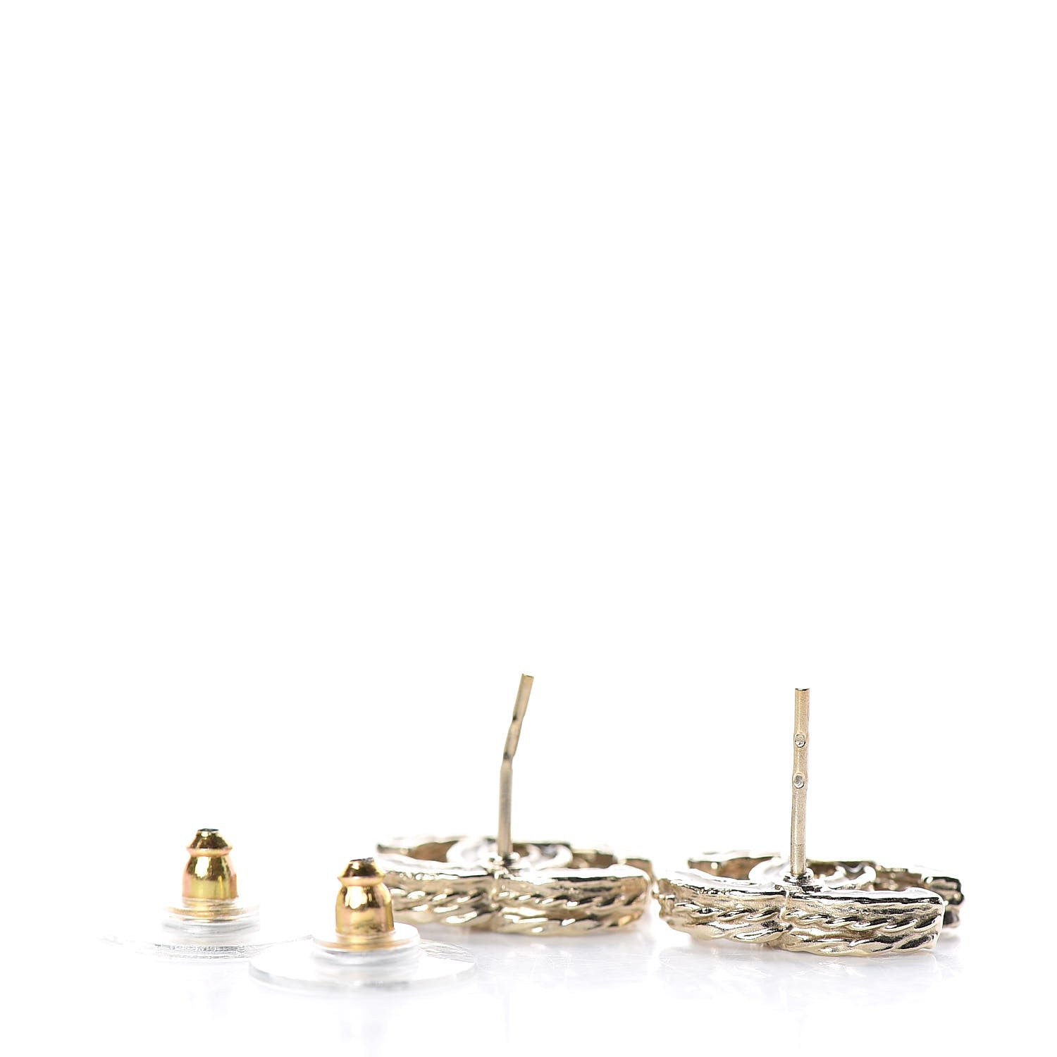 Chanel Crystal Twisted CC Earrings Gold 3 of 4