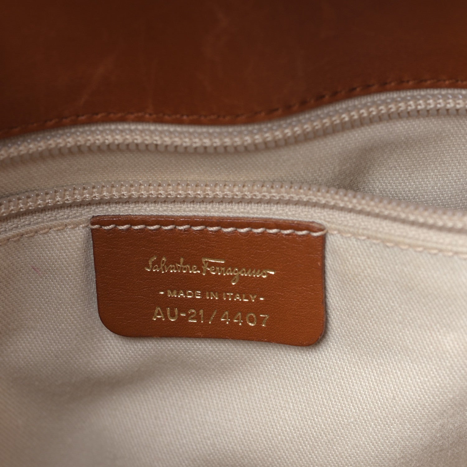 Salvatore Ferragamo Calfskin Gancini Hobo Tan 6 of 8