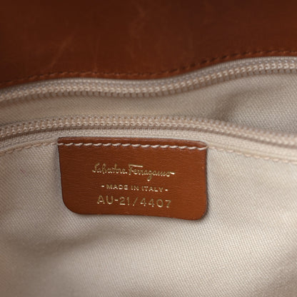 Salvatore Ferragamo Calfskin Gancini Hobo Tan 6 of 8