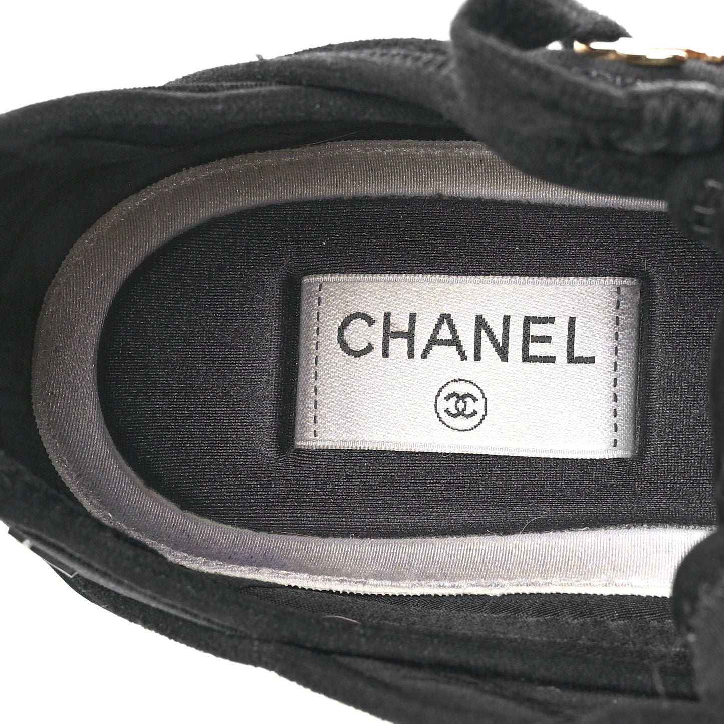 Velvet Calfskin Mixed Fibers CC Sneakers 40 Black