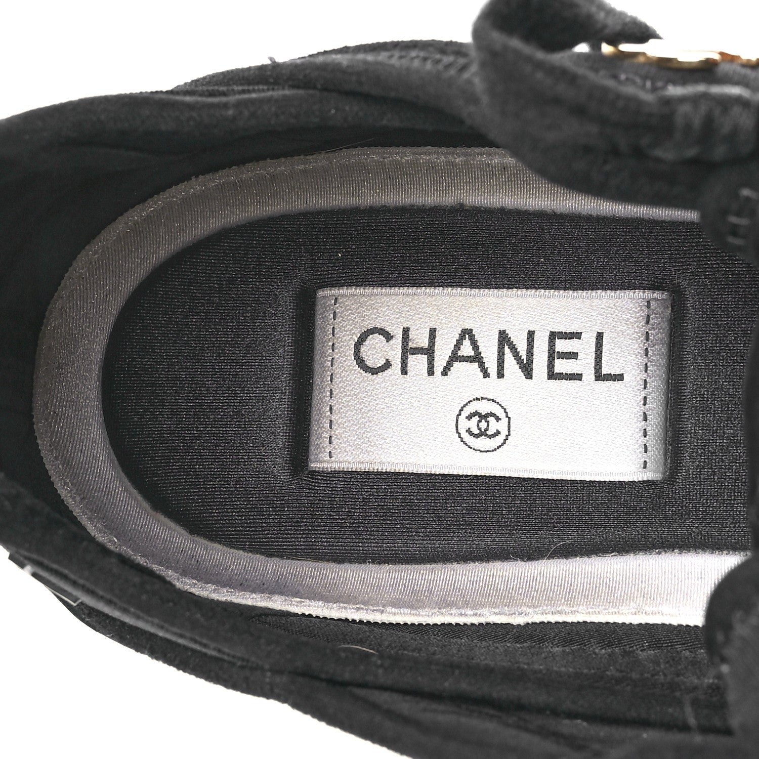 Chanel Velvet Calfskin Mixed Fibers CC Sneakers 40 Black 8 of 9