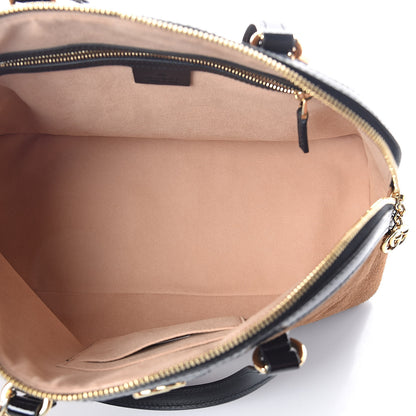 Gucci Suede Patent Web Medium Ophidia Top Handle Dome Bag Nocciola Black 5 of 9
