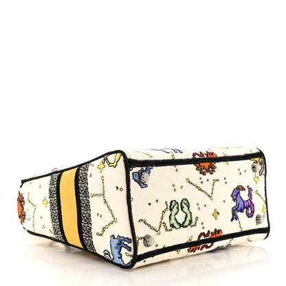 Christian Dior Canvas Pixel Zodiac Embroidered Medium Lady D-Lite Ecru Multicolor 4 of 11