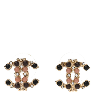Chanel Crystal Gripoix CC Earrings Gold Multicolor 1 of 4